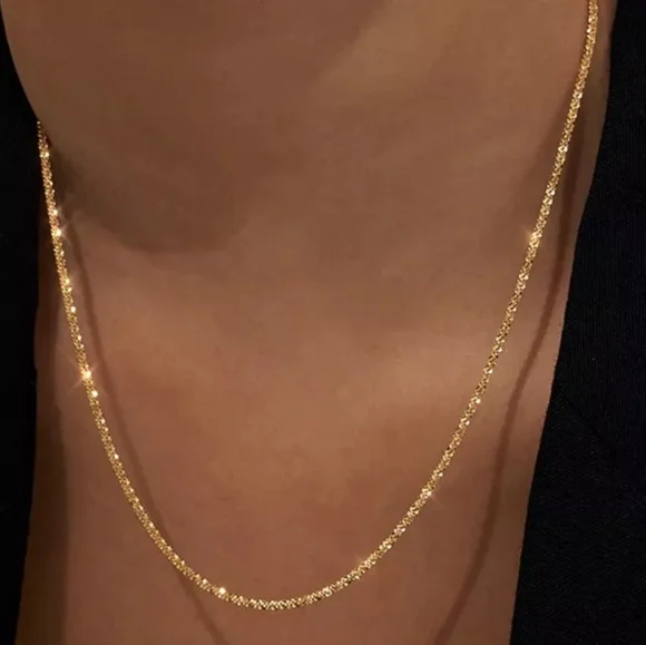 **Gold Chain Punk Choker Snake Link Necklace - Picture 2 of 3